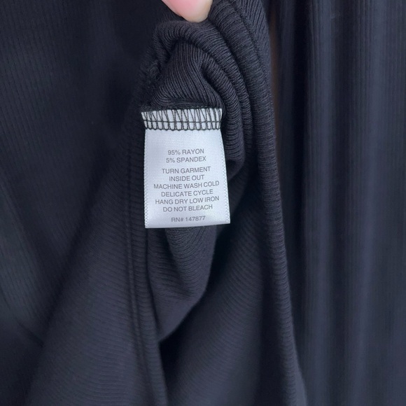 The Line by K Black Kili Bodysuit Long Sleeve Flare Sleeve Zip Front Medium - Picture 7 of 11